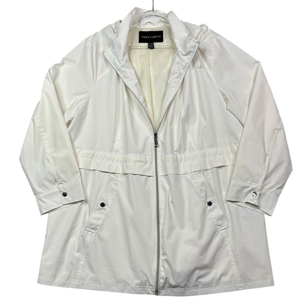Vince Camuto White Lightweight Zip Front Jacket Women’s XXL